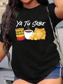 Camiseta de Mujer% Algodón Ya Tu Sabe, Camiseta de Algodón Grueso de 220g para Mujer (1 Pieza) PMVQ - Negro - Ver 7