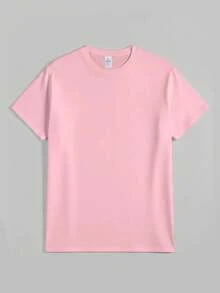 1pcs100% Cotton Comfortable Color Main Castle T-Shirt |   Magic Kingdom Retro Tops, Family Vacation, Print Pattern, All-Season, Regular Fit100Cotton - 粉色 - 查看 3
