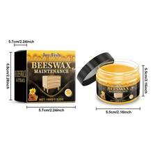 Jue Fish 100g Beeswax Furniture Polish, Natural Wood Conditioner Maintenance Wax, Easy Application Non-Tacky Formula For Home Floor & Vintage Furniture, Premium Household Cleaning Essential - 膏狀 - 查看 2