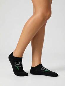 1/5 pares de calcetines tobilleros divertidos para mujer, blancos, azules, verdes, beige, negros, con expresiones faciles lindas, suaves y cómodos calcetines ocultos, adecuados para uso diario en primavera/verano, regalo novedoso - Multicolor - Ver 4