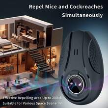 1pc Black Ultrasonic Pest Repeller - USB Powered Pest Control Device, Large Coverage Area, Silent Design, Plug-In Insect Repellent, Pet-Friendly, Multi-Frequency Rodent, Mosquito, Cockroach, Ant, Bat, Spider Repeller For Home, Warehouse, Hotel, Office, Camping - USB - View 4