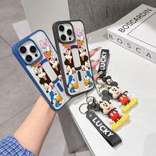 This Disney Mickey Mouse Pattern Lanyard Phone Case Features A Strong Magnetic Closure And Full Coverage Of Acrylic And TPU Material. It's Shockproof, Lightweight, And Suitable For IPhone17/16/11/13/15/15 Plus/15 Pro/15 Pro Max/12/14 Pro Max/11 Pro Max/12 Pro/12 Pro Max/13. It's A Popular Birthday Gift, Business Gift, Durable, Stain-Resistant, And Fingerprint-Resistant New Phone Case For Men And Women. It Also Includes A Mickey Mouse Phone Case And Mickey Mouse Doll Bracelet. Compatible With SamsungGalaxy S20, S21, S22, S23, And S24 Series. It's The Perfect Gift For Friends And Family. This Stylish Phone Case Is Fun, Lightweight, And Durable. IPhone17 Pro Max Phone Case, Minnie Phone Case. - Màu xanh lam - Xem 4