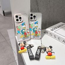 This Disney Mickey Mouse Pattern Lanyard Phone Case Features A Strong Magnetic Closure And Full Coverage Of Acrylic And TPU Material. It's Shockproof, Lightweight, And Suitable For IPhone17/16/11/13/15/15 Plus/15 Pro/15 Pro Max/12/14 Pro Max/11 Pro Max/12 Pro/12 Pro Max/13. It's A Popular Birthday Gift, Business Gift, Durable, Stain-Resistant, And Fingerprint-Resistant New Phone Case For Men And Women. It Also Includes A Mickey Mouse Phone Case And Mickey Mouse Doll Bracelet. Compatible With SamsungGalaxy S20, S21, S22, S23, And S24 Series. It's The Perfect Gift For Friends And Family. This Stylish Phone Case Is Fun, Lightweight, And Durable. IPhone17 Pro Max Phone Case, Minnie Phone Case. - Hồng - Xem 8