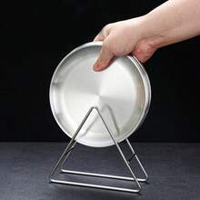 1pc/4pcs/6pcs/8pcs Luxury Stainless Steel Bone Dish Set With Stand - Round Fruit Dessert Tabletop Crumb Tray, Plate, Kitchen Decor, Tray, Kitchen Supplies, Dinnerware Set - Silver - View 5