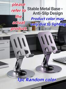 Giá đỡ điện thoại bằng hợp kim nhôm, chống nước, xoay 360°, có thể điều chỉnh và gập lại, phù hợp để trên bàn làm việc và cạnh giường ngủ, đế chống trượt. - Giá đỡ điện thoại bằng kim loại - Xem 16