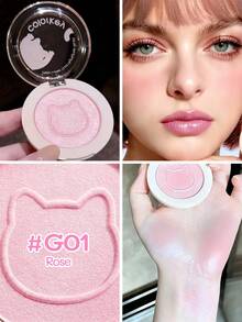 Phấn má hồng COLORKEY Prism Highlighter Blush, phấn má hồng có độ lên màu cao - lâu trôi và không phai màu, tạo hiệu ứng rạng rỡ, mỹ phẩm trang điểm mặt thương hiệu phù hợp cho phụ nữ và các bạn gái, hoàn hảo cho mùa xuân/hè, lý tưởng cho phong cách retro Y2K, thích hợp làm quà tặng sinh nhật, Ngày của Mẹ, trang điểm dự tiệc và du lịch, màu sắc đẹp nhất. - #G01 Hoa hồng - Xem 2