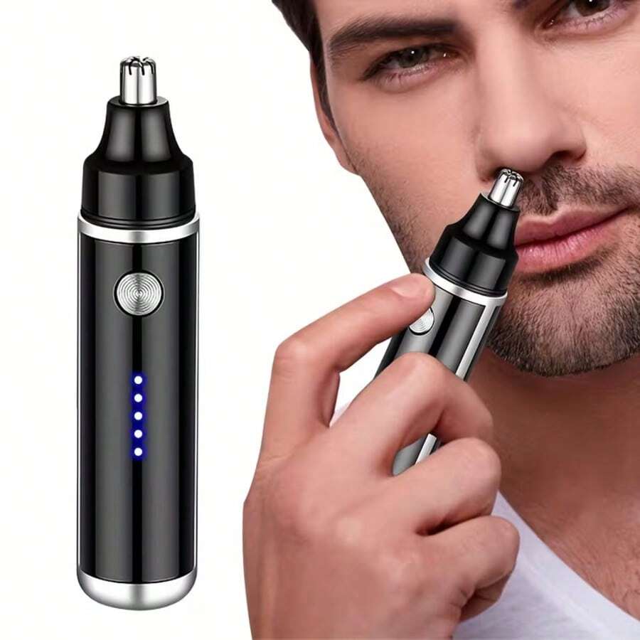 Tondeuse à poils de nez et d'oreilles électrique sans fil, tondeuse à sourcils indolore et tondeuse à poils du visage, rechargeable USB avec batterie lithium 500 mAh, design compact, outil de nettoyage du visage, convient aux hommes et aux femmes, cadeau parfait pour la fête des pères, accessoire de maison, article de voyage essentiel, cadeau pour la fête des mères, cadeau pour la fête des pères, cadeau pour la fête des enseignants, cadeau pour les femmes, appareil d'épilation pour femmes