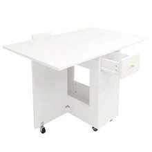 Kitchen Furniture Set With Folding Dining Table And High Table, Mobile Dining Table With Wheels, Tall Cabinet With Storage Space, Furniture Set For Kitchen, Dining Room And Living Room, White - 白色 - 查看 10