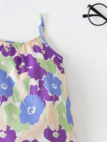 Newborn Sleeveless Summer Crawler Romper Jumpsuit - Violet Purple - View 4