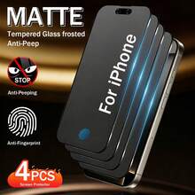 XINHONGYU 适用于 17 Pro Max/17 Pro/17 Air/17/16E/16 Pro Max/16 Pro/16 Plus/16/15 Pro Max/14 Pro Max/13 Mini/12/11/XS Max/XR/8+/7 Plus 系列的隐私磨砂屏幕保护膜，防窥、防指纹、触感顺滑、无黑点、易于安装、防摔、防眩光 - 4pcs - 查看 33