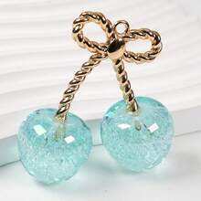 2pcs Crackle Cherry Shaped Acrylic Beads, Double Bead Style Loose Beads With Hole, For DIY Jewelry Making - Multicolor - View 13