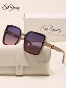 SIYANG Gafas de moda de marco cuadrado para mujer, gafas de protección solar de alta gama para conducir, viajar, fotografía, estilo de moda - Multicolor - Ver 5