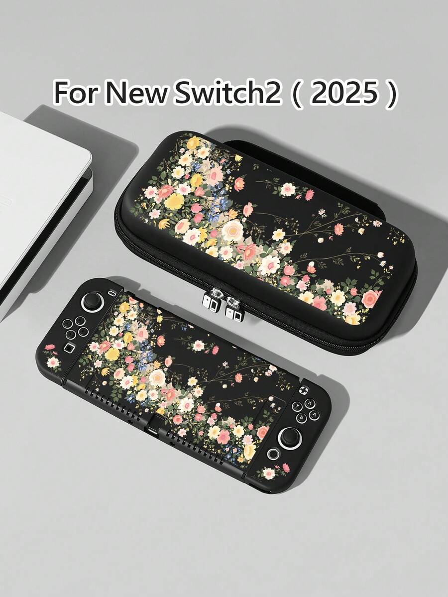1个可爱雏菊图案保护套兼收纳袋，适用于Switch 2 (2025)主机配件，兼容Switch 2/Switch OLED/Switch NS，保护您的设备，送给Switch玩家的最佳礼物 - 彩色 - 查看 1