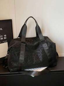 New Fashion Travel Bag, Solid Color Minimalist Niche Design Sequin Stylish And Cool, Suitable For Short-Distance Travel And Gym, With Independent Shoe Compartment, Large Capacity, Versatile & Exquisite Bag For School School Accessories School Stuff - Black - View 3