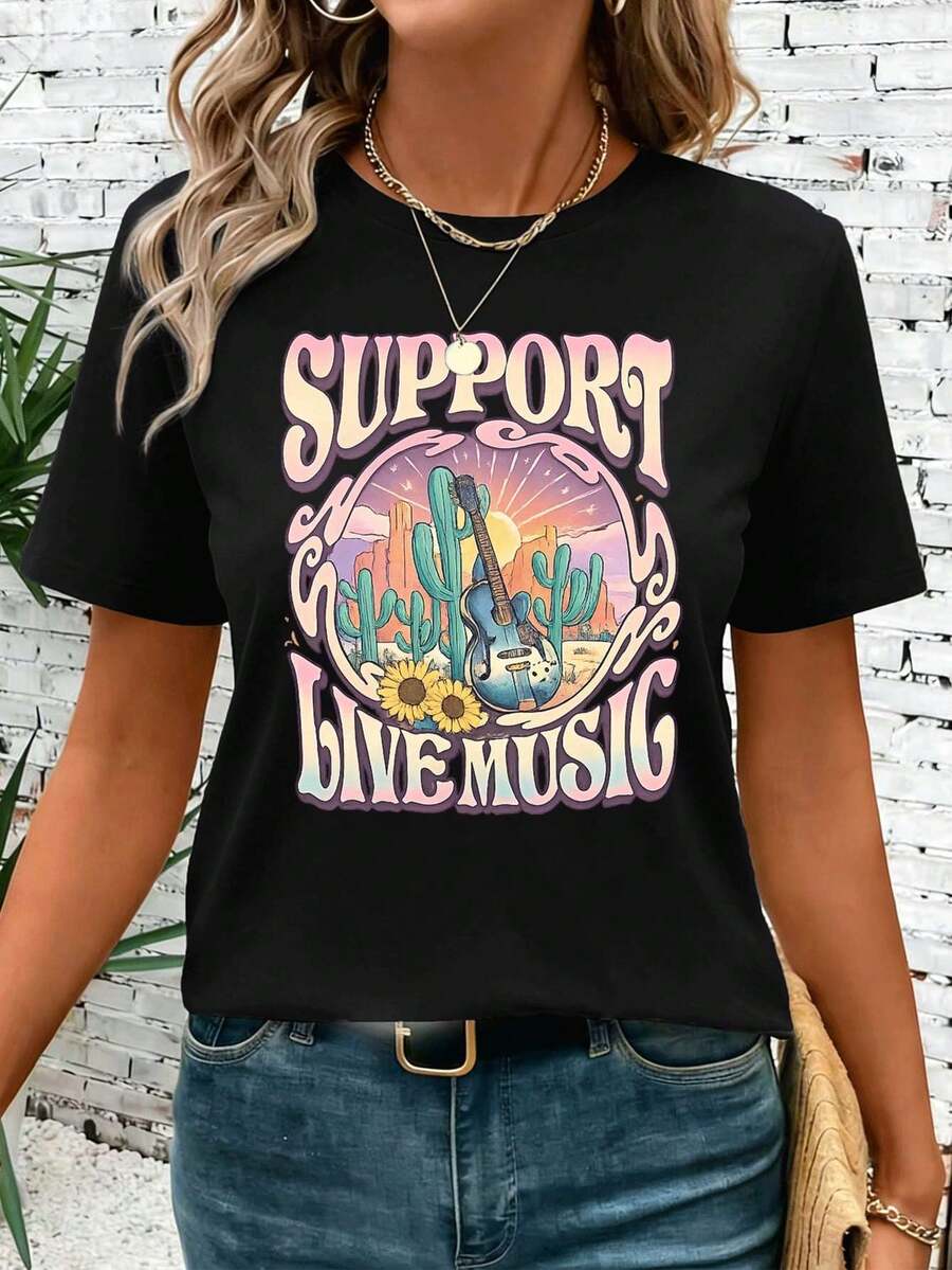 Women T-Shirts - Black - View 1