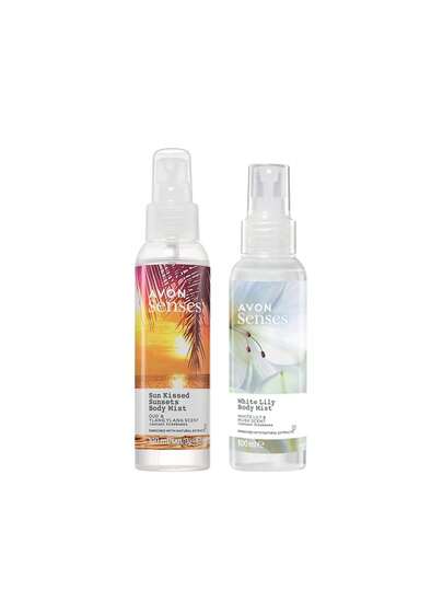 Avon [Bundle] Senses Sunkissed Sunsets Body Mist 100 Ml + White Lily & Musk Body Mist 100 Ml