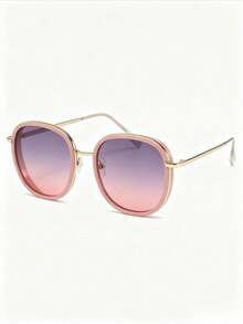 1pc Unisex Round Metal Frame Glasses, Outdoor Travel Street Style Versatile Kids Glasses - 彩色 - 查看 10