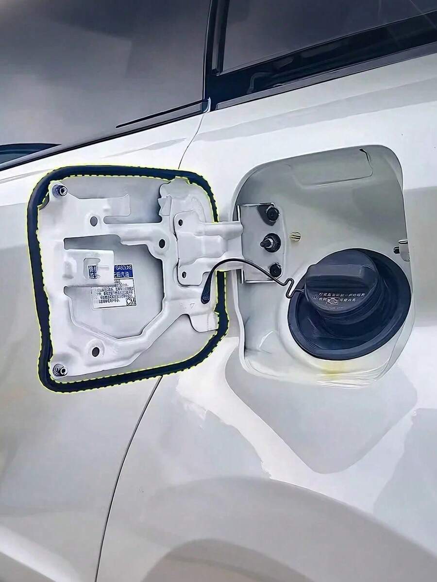 通用D型汽车油箱盖密封条 - 防水防尘自粘橡胶垫圈，降噪密封，适用于电动汽车充电口和油箱盖