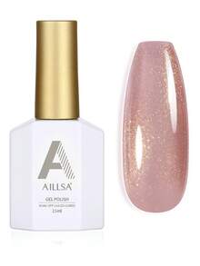 Aillsa 15毫升/瓶装粉色闪粉凝胶指甲油，快干，适用于UV/LED灯固化，DIY居家美甲或作为礼物 - 粉色 - 查看 9
