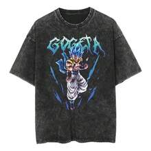 Y2k T Shirts Playera Clásica Japonesa  Lavada,Men's Stylish Printed T-Shirt - Retro Round Neck Short Sleeve Casual Top, 100% Cotton, Machine Washable, All-Season Comfort Fit, Comfortable Pullover| Bold Color Contrast , Suitable For All Seasons,Summer Wear. - màu đen - Xem 7