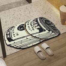 1pc Home Entrance/Bathroom Tub Rug, Soft Anti-Slip Washable Faux Cashmere Mat ,Room Decor - màu xanh lá - Xem 5