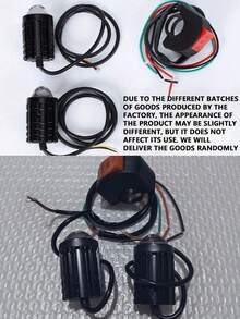 2 tiras de luz, 1 interruptor, Faro delantero de motocicleta, Foco mini de aleación de aluminio LED, Luz externa de doble color, Adecuado para motocicleta y bicicleta eléctrica - Multicolor - Ver 13