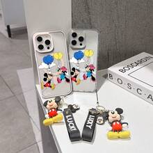 This Disney Mickey Mouse Pattern Lanyard Phone Case Features A Strong Magnetic Closure And Full Coverage Of Acrylic And TPU Material. It's Shockproof, Lightweight, And Suitable For IPhone17/16/11/13/15/15 Plus/15 Pro/15 Pro Max/12/14 Pro Max/11 Pro Max/12 Pro/12 Pro Max/13. It's A Popular Birthday Gift, Business Gift, Durable, Stain-Resistant, And Fingerprint-Resistant New Phone Case For Men And Women. It Also Includes A Mickey Mouse Phone Case And Mickey Mouse Doll Bracelet. Compatible With SamsungGalaxy S20, S21, S22, S23, And S24 Series. It's The Perfect Gift For Friends And Family. This Stylish Phone Case Is Fun, Lightweight, And Durable. IPhone17 Pro Max Phone Case, Minnie Phone Case. - Black - View 8