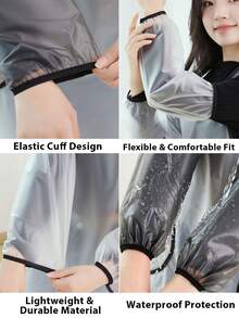 1 Pair TPU Waterproof And Oil-Resistant Kitchen Sleeve Covers, Unisex Cooking/Cleaning Protective Sleeves, Effective Stain And Oil Resistant, Black, Suitable For Kitchen Work And Daily Life - Multicolor - View 7