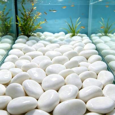 250/600g Natural White Pebbles For Aquarium, 2-3cm Smooth River Rocks, Fish Tank Gravel Substrate For Aquascape, Succulent Bonsai & Home Decor