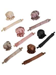 2 piezas Juego de rizadores de cabello sin calor, incluye gorro rizado, apto para todo tipo de cabello incluyendo largo, corto y liso, se puede usar mientras duerme - Multicolor - Ver 6