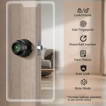 Fingerprint Door Locks For Bedrooms, Fingerprint Door Handles With Locks, Smart Door Handles, Biological Door Handles, App Controls, Spare Keys, Fingerprint Door Handles For Bedrooms, Offices, Apartments - 黑色 - 查看 3