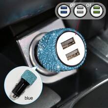 1 pièce Chargeur de voiture avec strass étincelants, chargeur rapide Type-C PD 20W et USB QC3.0, 12/24V universel pour voiture, camion, SUV, câble de charge rapide 3-en-1 pour téléphones, écouteurs, caméra de tableau de bord, GPS, drones, cadeau idéal pour anniversaire, vacances et accessoires automobiles - Chargeur de voiture - Voir 40