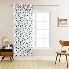 1pc/2pcs Embroidered Sheer Curtain/Tree Branch Embroidered Textured Linen-Like Curtain/Top Metal Grommet Design Sheer Curtain/Indoor Lighting Balanced Filtering Transparent Curtain/Suitable For Living Room, Bedroom, Study, Kitchen, Home Decor, Farmhouse, Villa - Black - View 20