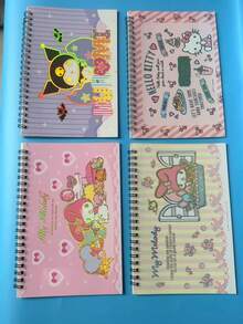 SANRIO 可爱宠物计划螺旋贴纸笔记本，高品质创意翻页计划贴纸材料书，10张贴纸底纸 - 貼紙本 - 查看 2