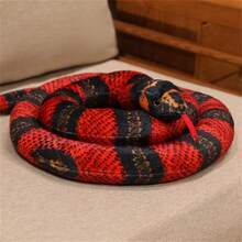 130cm/51.18inch Long Realistic Snake Plush Toy, Soft And Fluffy Stuffed Animal, Rattlesnake/Python/Corn Snake, Suitable For Room Decoration, Party Decoration, April Fool's Day, Halloween, Birthday Gift, Holiday Gift. - Multicolor - View 10