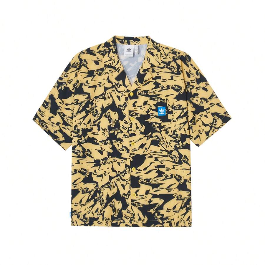 Men's Casual Loose Comfortable Printed Polo Shirt, Summer - Yellow/black Sand Layer - View 1