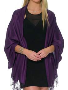 Shawls And Wraps Evening Dresses, Large Soft  Wedding Shawl - Grape Purple - View 12