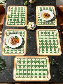 1/120pcs, Rectangular PU Leather Placemats, Waterproof & Oil-Resistant Decorative Mats, Washable Tableware Pads, Non-Slip Odorless Protective Mats, Suitable For Restaurants, Cafes, Homestays, Fits Holidays, Parties, Gatherings, Birthdays, Weddings, Dinner Parties. - Multicolor - View 6
