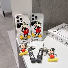 This Disney Mickey Mouse Pattern Lanyard Phone Case Features A Strong Magnetic Closure And Full Coverage Of Acrylic And TPU Material. It's Shockproof, Lightweight, And Suitable For IPhone17/16/11/13/15/15 Plus/15 Pro/15 Pro Max/12/14 Pro Max/11 Pro Max/12 Pro/12 Pro Max/13. It's A Popular Birthday Gift, Business Gift, Durable, Stain-Resistant, And Fingerprint-Resistant New Phone Case For Men And Women. It Also Includes A Mickey Mouse Phone Case And Mickey Mouse Doll Bracelet. Compatible With SamsungGalaxy S20, S21, S22, S23, And S24 Series. It's The Perfect Gift For Friends And Family. This Stylish Phone Case Is Fun, Lightweight, And Durable. IPhone17 Pro Max Phone Case, Minnie Phone Case. - Hồng - Xem 8