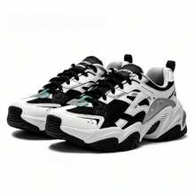 Skechers 熊猫运动鞋，复古透气厚底女鞋 - 黑與白 - 查看 7