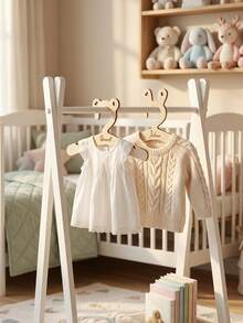 Cintre à vêtements de bébé en bois personnalisé avec nom personnalisé, organisateur de placard de chambre d'enfant, cadeau personnalisé, cadeau commémoratif pour nouveau-né, cadeau de naissance, accessoire photo pour annonce de grossesse, décoration minimaliste de chambre d'enfant - Multicolore - Voir 5