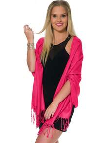 Shawls And Wraps Evening Dresses, Large Soft  Wedding Shawl - 紫紅色 - 查看 3