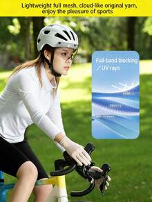 Summer UV Protection Driving Gloves For Women - UPF50+ Ice Silk Full Finger Touchscreen Non-Slip For Running And Outdoor Cycling Activities - Pink - View 5