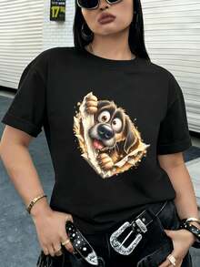 Women T-Shirts - Black - View 2