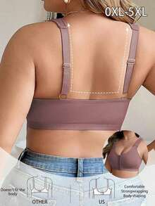 Women Plus Size Sports Bras - Brown - View 5