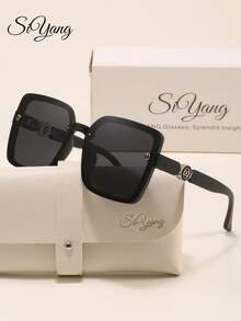 SIYANG Gafas de moda de marco cuadrado para mujer, gafas de protección solar de alta gama para conducir, viajar, fotografía, estilo de moda - Multicolor - Ver 2