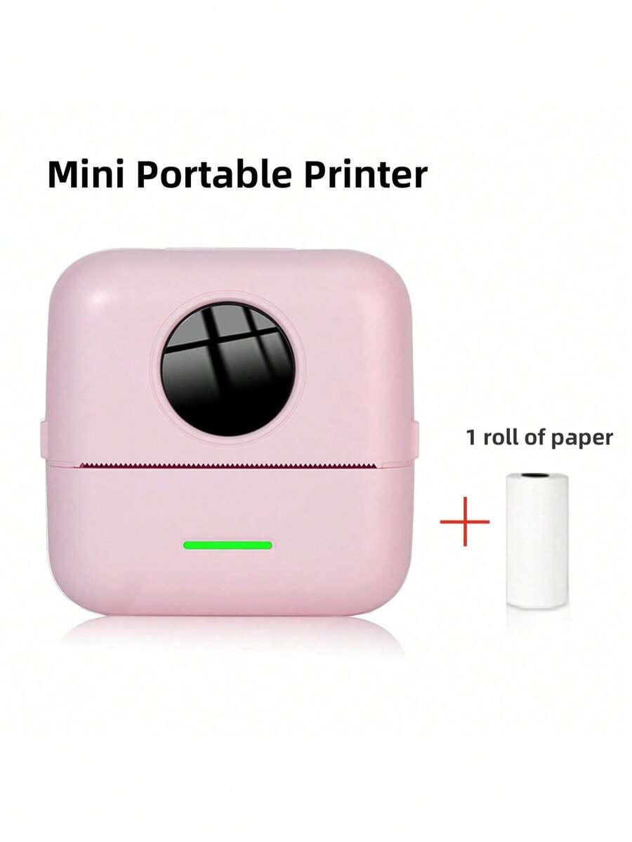 Mini impresora, impresora de etiquetas inalámbrica Bluetooth, resolución de 200 DPI, primera impresora portátil sin tinta que combina tecnología de IA. Dibujo de IA (genera cualquier imagen que desee en 2 segundos), conversión de dibujos animados con un solo clic, imágenes de materiales ricos y plantillas de etiquetas. Imprima etiquetas, registre una vida maravillosa, imprima y pegue en cualquier momento. Batería recargable incorporada, operación conveniente. Impresora de regalo para amantes, amigos, para etiquetado, aprendizaje, fotos (incluye 1 mini impresora, 1 rollo de papel térmico, 1 manual, 1 cable de datos) - Rosa - Ver 1