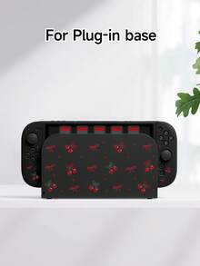 1件红色樱桃蝴蝶结印花保护套及收纳袋配件，兼容Switch 2 (2025)，适用于Switch 2/Switch OLED/Switch NS，包含保护套、收纳袋、卡槽底座，保护您的游戏机，是Switch玩家的最佳礼物。 - 多色 - 查看 6