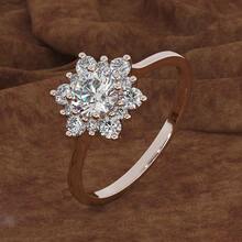 Luxurious 925 Silver Dual-Color Six-Prong Snowflake Geometric Jewelry Ring For Women, Weighing 2.3 Grams. - Gold - View 9