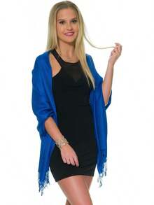 Shawls And Wraps Evening Dresses, Large Soft  Wedding Shawl - 寶藍色 - 查看 6
